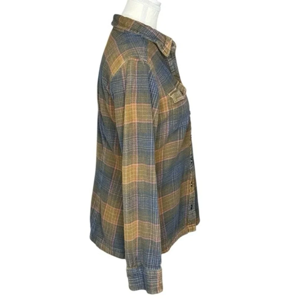 Patagonia Womens Fjord 4 Organic Cotton Flannel Plaid Button Down Shirt Brown - Picture 2 of 13